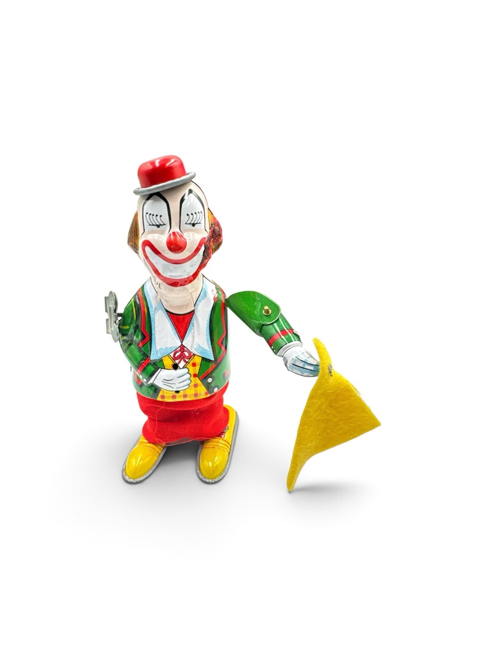 Vintage 1950s Mikuni Japan Tin Wind-Up Jumping Clown Working 6.5”